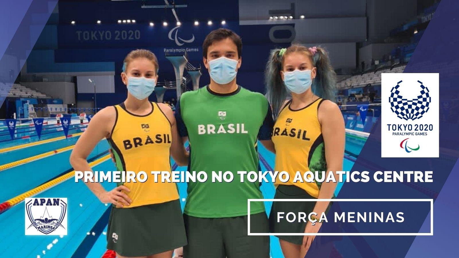 Primeiro treino no Tokyo Aquatics Centre